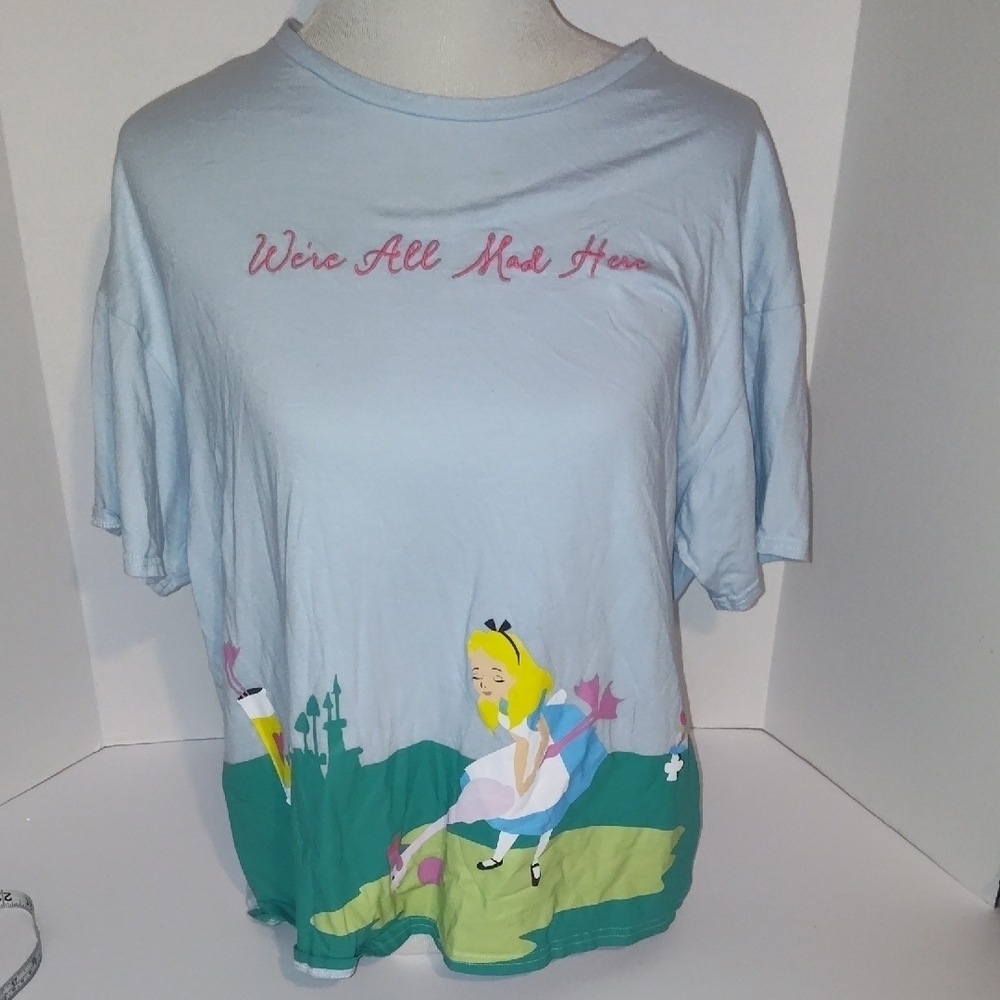 Diseny Our Universe Alice in Wonderland We’re All Mad Here Embroidered Sz Large